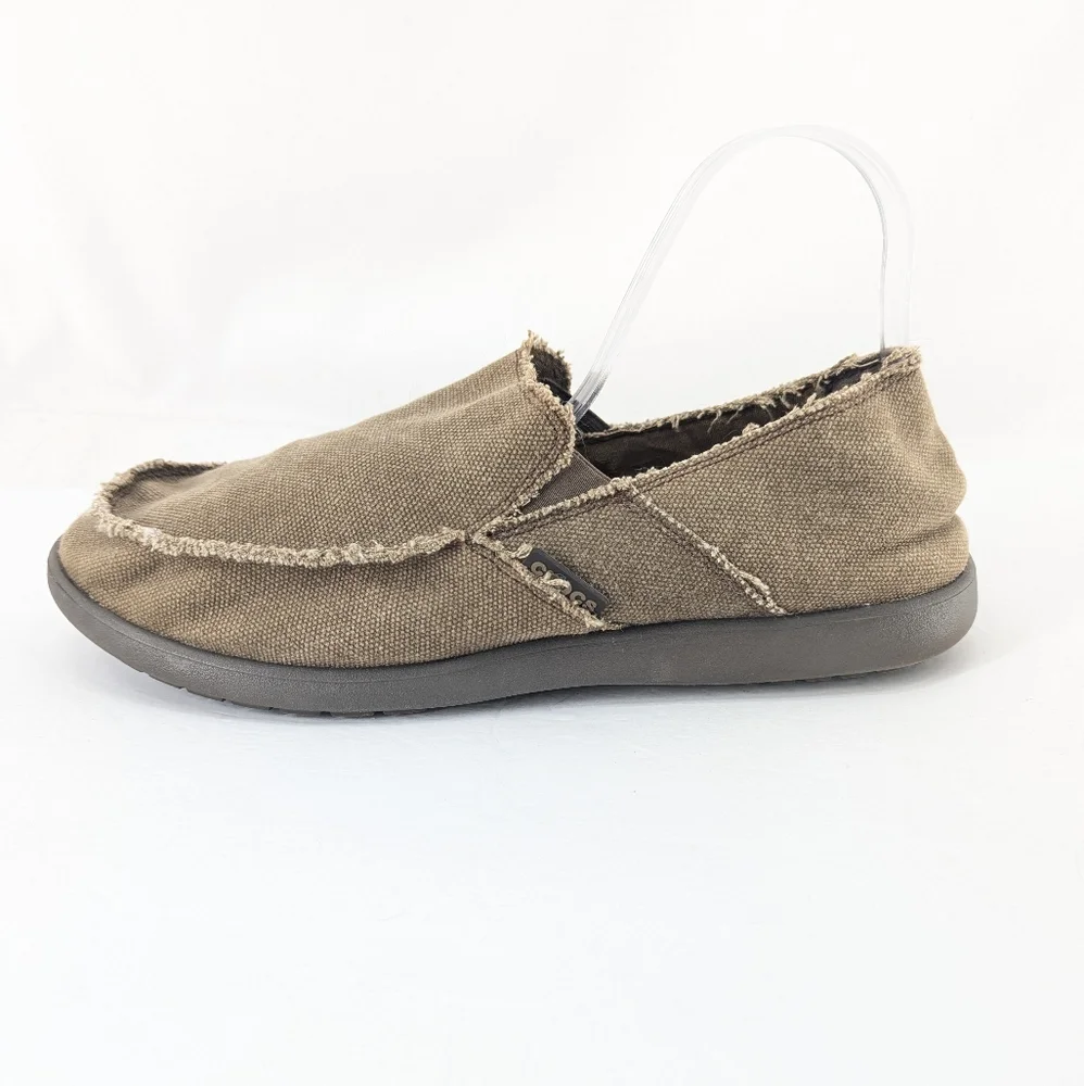 CROCS Santa Cruz Casual Mens Slip On Shoe Brown Tan Size 13 - Picture 3 of 7